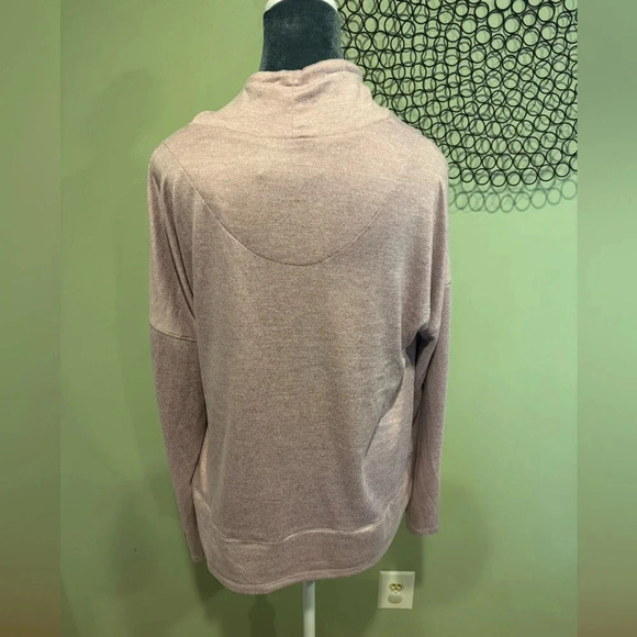 Ellen Tracy - Heather Rose drawstring mock neck long sleeve - Size Large - Picture 3 of 4